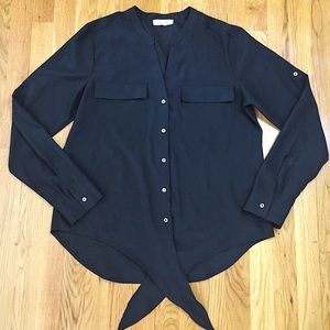 Calvin Klein Button Down Shirt Tie V Neck M EUC